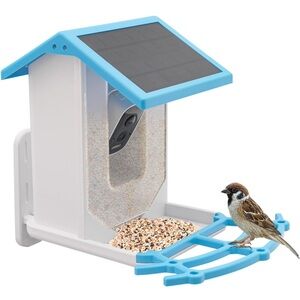 Solar Powered Bird Feeder Camera, Smart Bird Feeder with Bird Stand USB/Solar